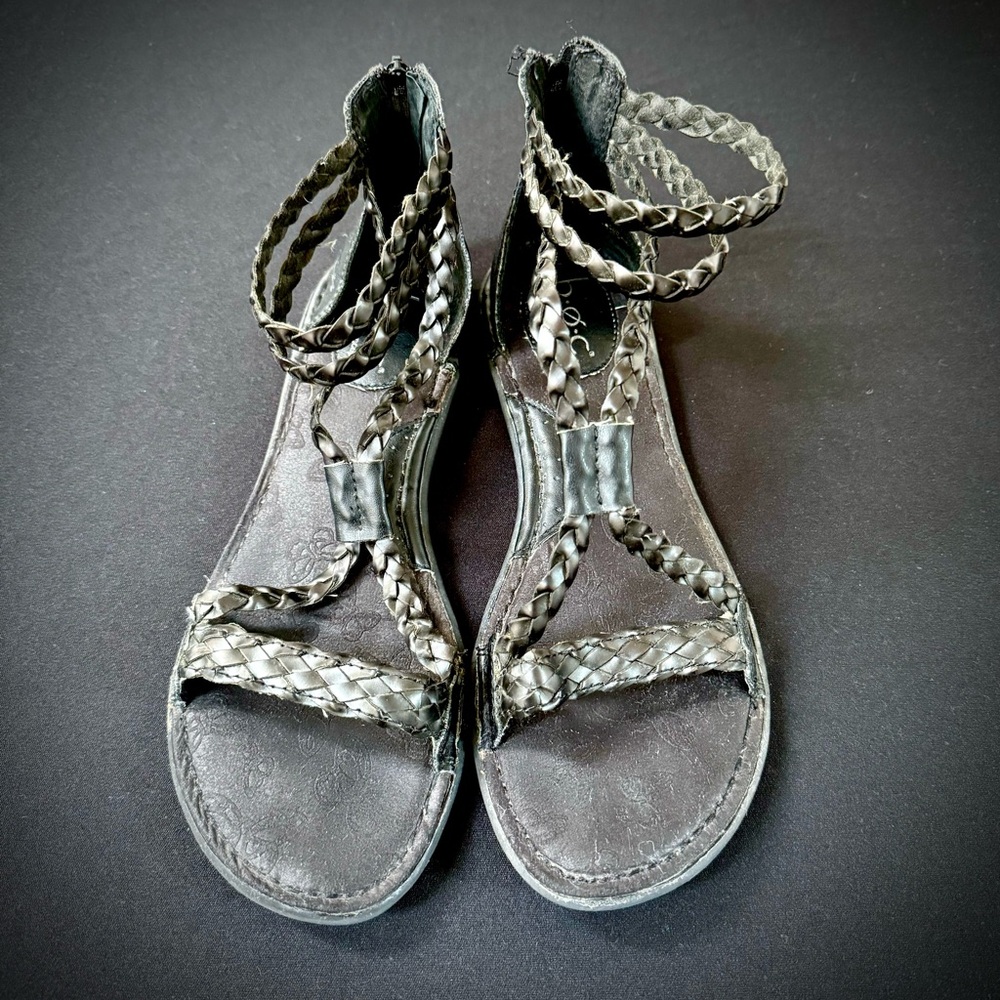 Black Leather Børn Gladiator Sandals 9